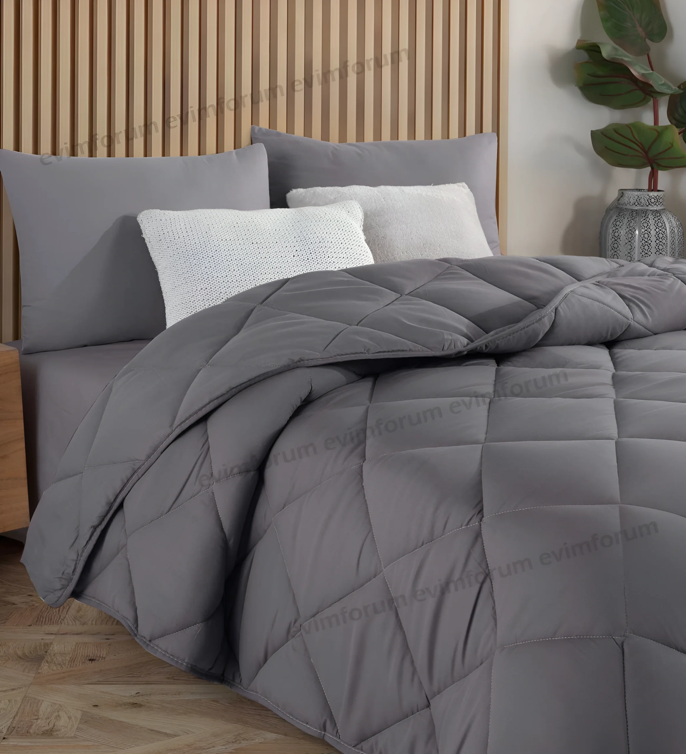 Zimski jorgan Formeya Soft antracit siva mikrofiber silikonsko punjenje antibakterijalan 155x215 cm – trendova.rs