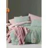 Posteljina Green set sa lastišem zelena cvetni dezen 70% pamuk 200x220 cm bračni krevet – trendova.rs