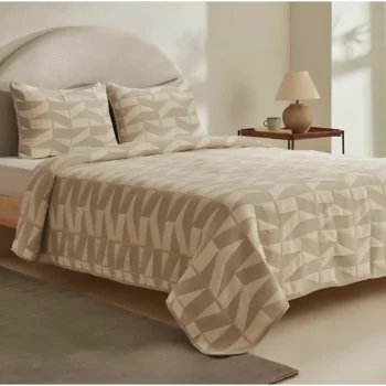 Prekrivač Karaca Home Estella svetlo siva 240x260 cm 50% pamuk poliester 2 jastučnice bračni krevet – trendova.rs