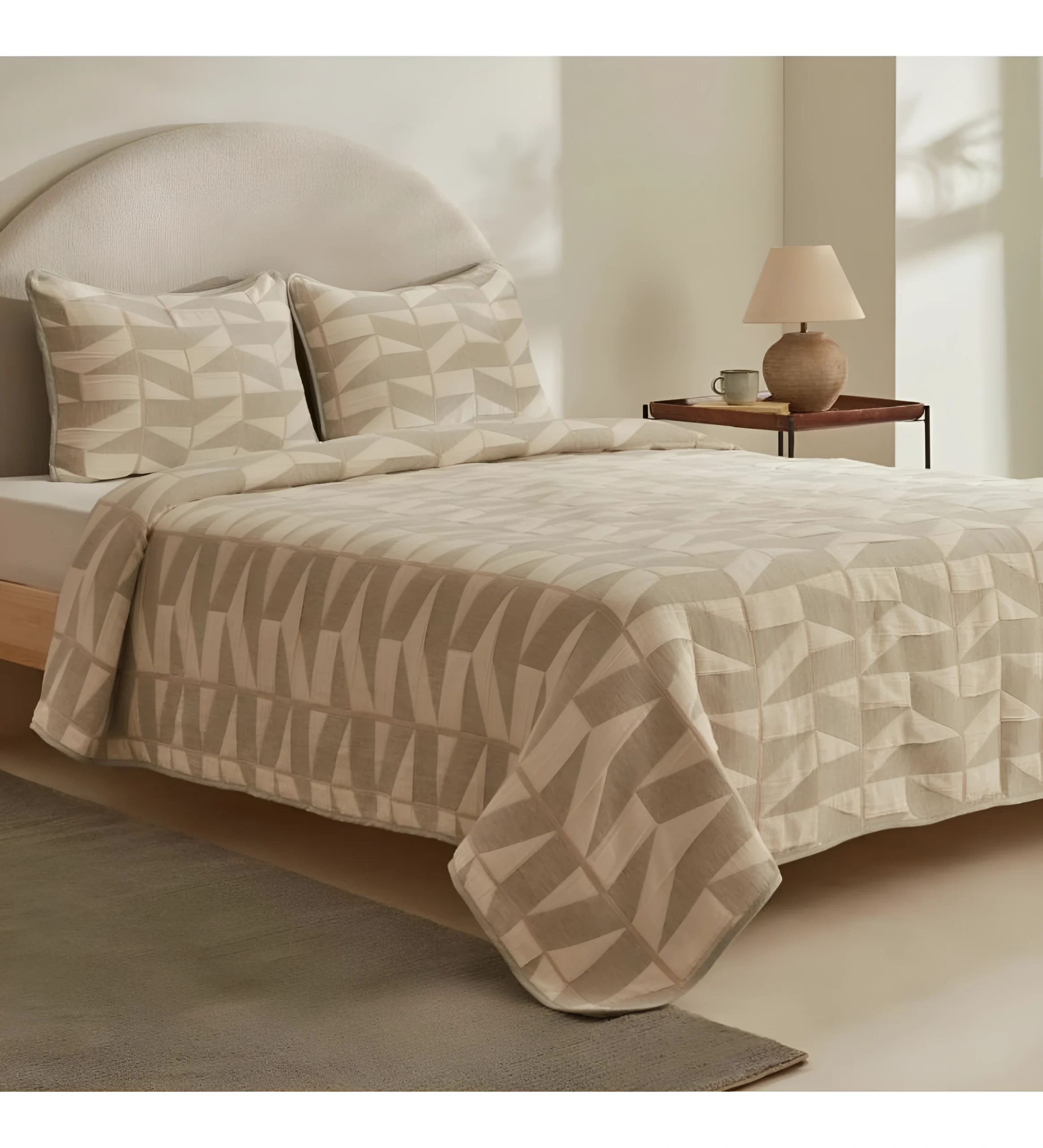 Prekrivač Karaca Home Estella svetlo siva 240x260 cm 50% pamuk poliester 2 jastučnice bračni krevet – trendova.rs