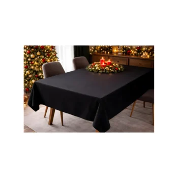 Stolnjak baršunasti Peri Lüx crni 100% poliester 140x210 cm otporan na mrlje za posebne prilike – trendova.rs