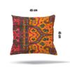 Ukrasni jastuk navlaka narandžasta cvetni houndstooth dezen 45x45 cm skriveni rajsferšlus – trendova.rs